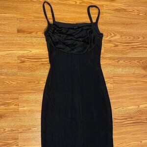 Jessica McClintock women's juniors black spaghetti strap cocktail dress small